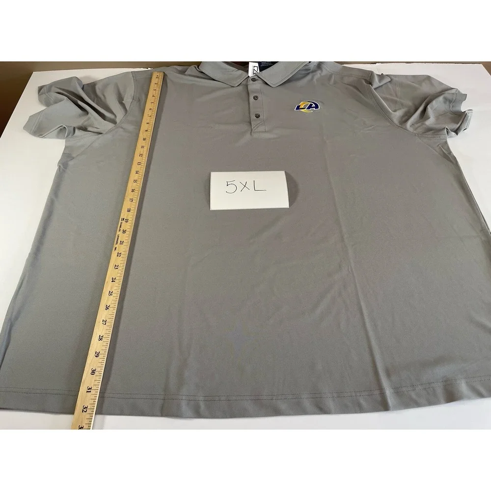 Los Angeles Rams Men's Big & Tall Virtue Eco Pique Polo Shirt Gray 5XL